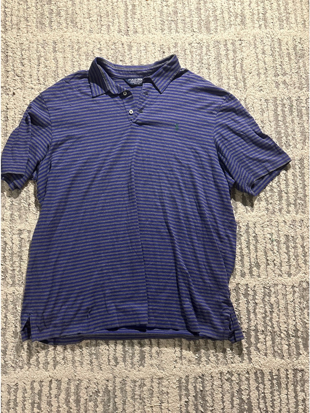 Polo golf Ralph Lauren 100% Pima cotton soft striped blue gray top size XXL